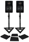 (2) Rockville APM8B V2 8" Powered Studio Monitor Speakers W/usb/bluetooth+stands New. Price: $317.95.