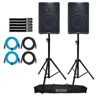 Qsc CP12 Series 12" Powered Active Dj Pro Audio Speakers Pair Stands Pack New. Price: $1295.40.