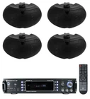 (4) Rockville D4-16 Black Dual 4" Ohm Outdoor Restaurant Patio Speakers+amp New. Price: $384.75.