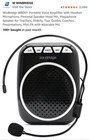 Winbridge WB001 Portable Voice Amplifier Headset Mic For Teachers Guides New. Price: $19.88.