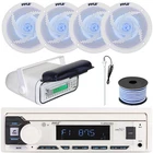 Pyle PLMRB29W2 Marine Receiver With Cover, 4X 4" 100W Max Blue Led Speakers New. Price: $172.99.