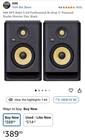 Krk Rokit 5 G4 Inch Studio Monitor - Pair New. Price: $330.00.