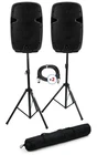 Behringer PK110A 320W Inch Powered Speaker Pair With Stands Cables New. Price: $449.00.