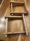 Low Profile Tilted Speaker Stand Wood Pair Finished Rustic Oak New. Price: $83.00.