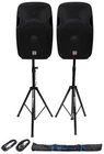 2 Rockville SPGN154 15" Passive 1600W Abs Plastic Speakers+stands+cables+bags New. Price: $384.90.