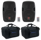 (2) Rockville BPA8 8" 600W Dj Speakers Bluetooth+bags New. Price: $299.80.