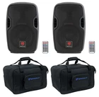 (2) Rockville BPA8 8" 600W Dj Speakers Bluetooth+weather Proof Carry Bags New. Price: $294.90.