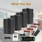 Herdio Pack 4" Stereo Bluetooth Speakers 400W In/outdoor Waterproof Wall Mount New. Price: $136.99.