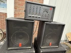Fender Sunn SR4150P Powered Mixer & Pair Of 1201A 16 Ohm 100W Speakers Used. Price: $275.00.