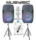 Pair Power 4000W Dj Bt 15" Speakers -link Both WIRELESSLY-2 Pcs New. Price: $499.99.