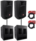 (2) Rockville RPG15 15" Powered 1000W Dj/pa Speakers+ 18" Subs+poles+cables New. Price: $1962.70.
