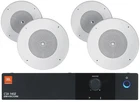 Jbl Commercial 70V Amplifier AMP+(4) 8" White Ceiling Speakers New. Price: $344.60.