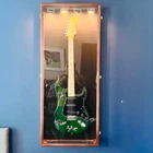 Guitar Display Case Walnut & Black Wood Led Light Fender Taylor Martin Cabinet New. Price: $391.24.