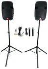 Rockville RAMSYS12 Pair 12" Battery Powered Pro Bluetooth Dj Speakers Mics Used. Price: $257.35.