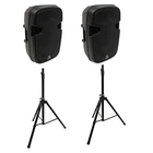 Harmony Audio 12" Bluetooth Powered Pa Speakers (2) With Tripod Stands New. Price: $310.99.