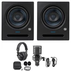 (2) Presonus Eris Pro Powered 8" 2-WAY Studio Monitors Speakers+headphones+mic New. Price: $674.93.
