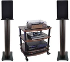 Pair Rockville Rockshelf 68D Dark Wood 6.5" Bookshelf SPEAKERS+36" Stands+rack New. Price: $374.85.