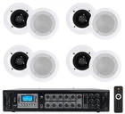 Rockville RCS180-6 70V Commercial Amplifier W/BLUETOOTH+(8) 4" Speakers In White New. Price: $364.75.