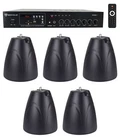 Rockville Commercial AMPLIFIER+5) Black Pendant Speakers For Restaurant/bar/cafe New. Price: $499.70.
