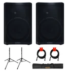 Qsc CP12 12-INCH Loudspeaker Pair W/ Stand Case + 2X Cables New. Price: $1299.99.