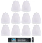 (10) Rockville PEN-80T White 8" 70V 40W Hanging Pendant Speakers+commercial Amp New. Price: $1499.95.