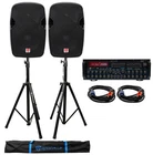 (2) Rockville SPGN124 12" 1200W Dj Pa Speakers+bluetooth Amplifier/mixer+stands New. Price: $499.70.