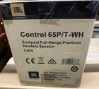 New Pair Jbl Control 65P/T-WH Compact Full Range Premium Pendant Speaker White. Price: $299.95.