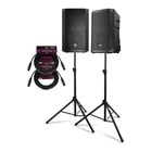 Electro Voice ELX200 10P Black Pack Powered Loudspeaker Stand Bundle Open. Price: $1709.99.