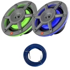 2X JBLMARSPKSD62GAM 6.5" 300W Max 2-WAY Rgb Led Gray Speakers, Wire New. Price: $171.99.