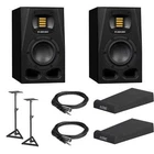 Adam Audio A4V Monitors (pair) With Stands & Hosa STX-105M Cables New. Price: $1299.99.
