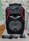 Soundlogic Xt Kickstand Karaoke Bluetooth Speaker W/ Led Lights & Wired Mic Used. Price: $69.99.