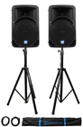2 Rockville RPG15BT 15" Active Bluetooth Wireless Link Dj Speakers+stands+cables New. Price: $617.90.