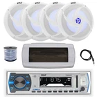 Pyle Bluetooth Marine Receiver,cover,antenna,wire, 4X 8'' 320W Led White Speaker New. Price: $155.99.