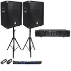 (2) Rockville RSG10 Dj Speakers + Rocville RPA5 Amp Stands Cables Case New. Price: $414.85.