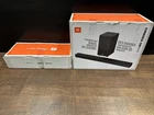 Jbl Cinema SB595 3.1.2 Channel Soundbar And Wireless Subwoofer Open. Price: $219.99.