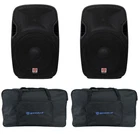 (2) Rockville SPGN158 15" 3200W Dj Pa Speakers 8-OHM+WEATHERPROOF Bags New. Price: $429.80.