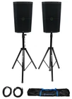 (2) Mackie 12" Powered Dj Pa Speakers+stands+cables+bag New. Price: $649.98.