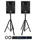 (2) Rockville RPG10BT 10" 1200W Powered Bluetooth/usb Dj Speakers+stands+cables New. Price: $387.90.