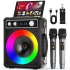 Vosoco Karaoke Machine With Wireless Microphones, T03-2 Mics, Black. Price: $135.99.