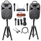 Rockville Dual 8" Phone/ipad/laptop Youtube Karaoke Machine/system+wireless Mics Used. Price: $231.31.
