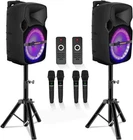 5 Core Party Speaker Mic 2PC Portable 400W Bluetooth Loud Dj Karaoke System New. Price: $179.99.