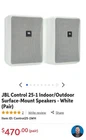 Jbl Control 25-1 White Speaker Pair New In Box Make An Offer. Price: $425.00.
