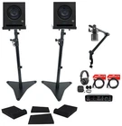 (2) Presonus Eris Pro 6" Studio Monitors+interface+stands+mic+headphones+boom New. Price: $774.50.