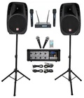 Rockville RPG2X15 Powered Bluetooth MIXER+(2) 15" Speakers+stands+wireless Mics New. Price: $669.95.